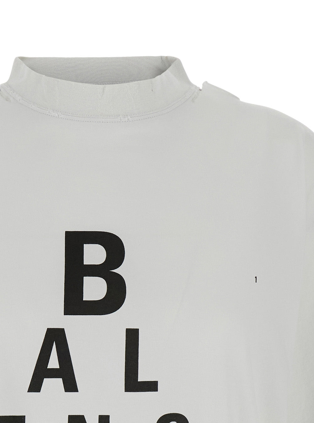 White T-Shirt with Logo Printed on the Front and Torn Details in Cotton Woman Tshirts Polo Shirts