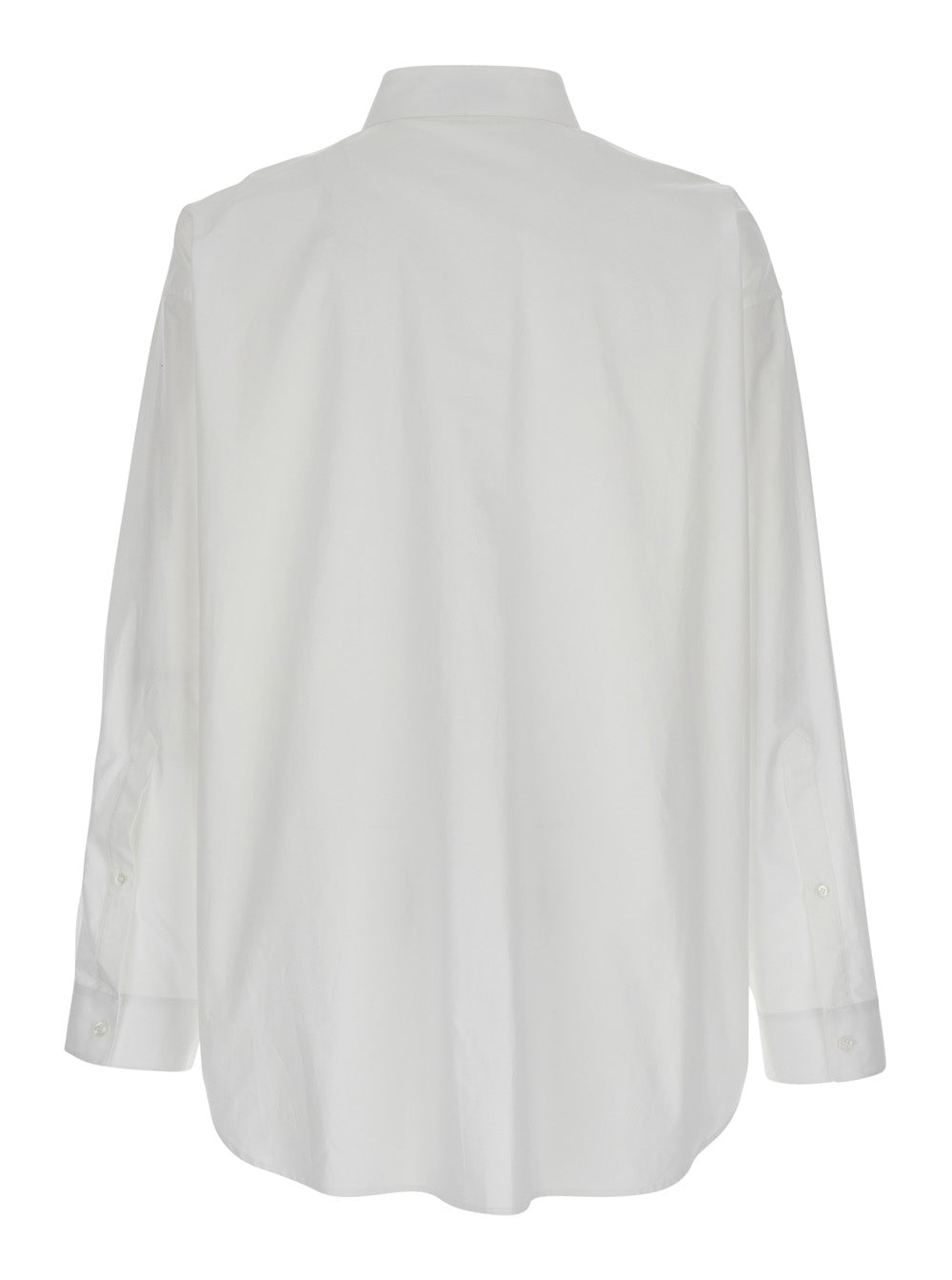 White Shirt with Pointed Collar in Cotton Man And Blouses