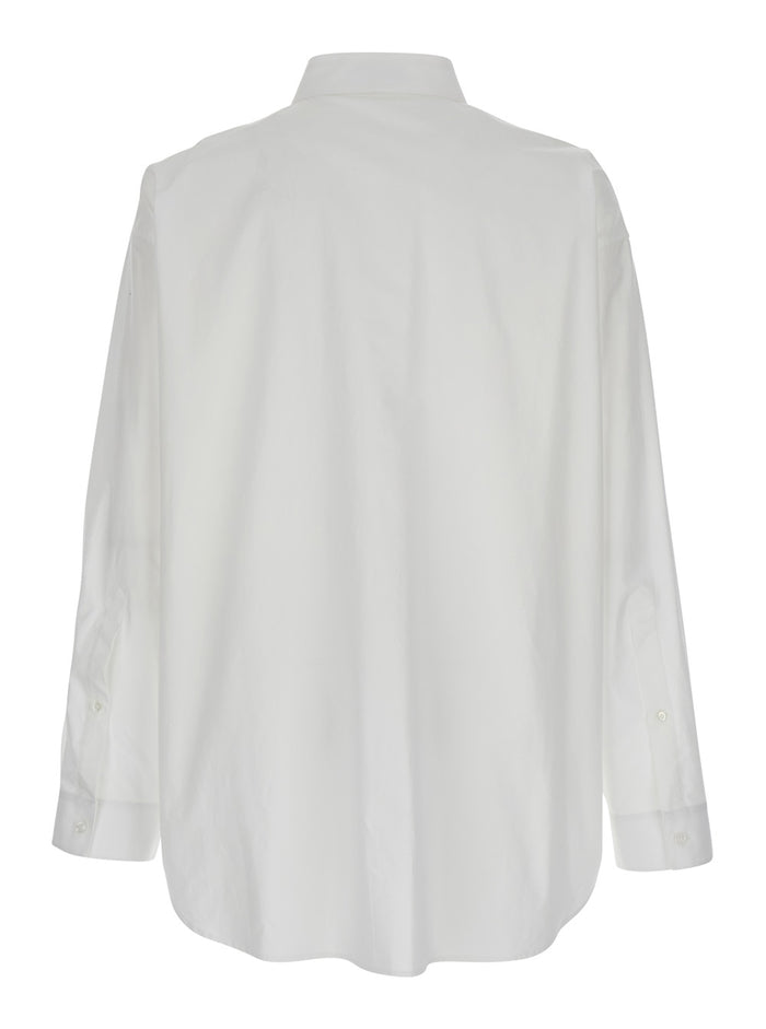 White Shirt with Pointed Collar in Cotton Man And Blouses