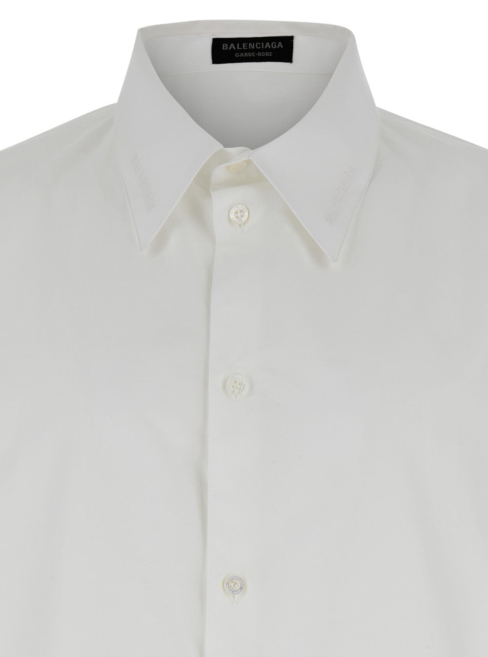 White Shirt with Pointed Collar in Cotton Man And Blouses