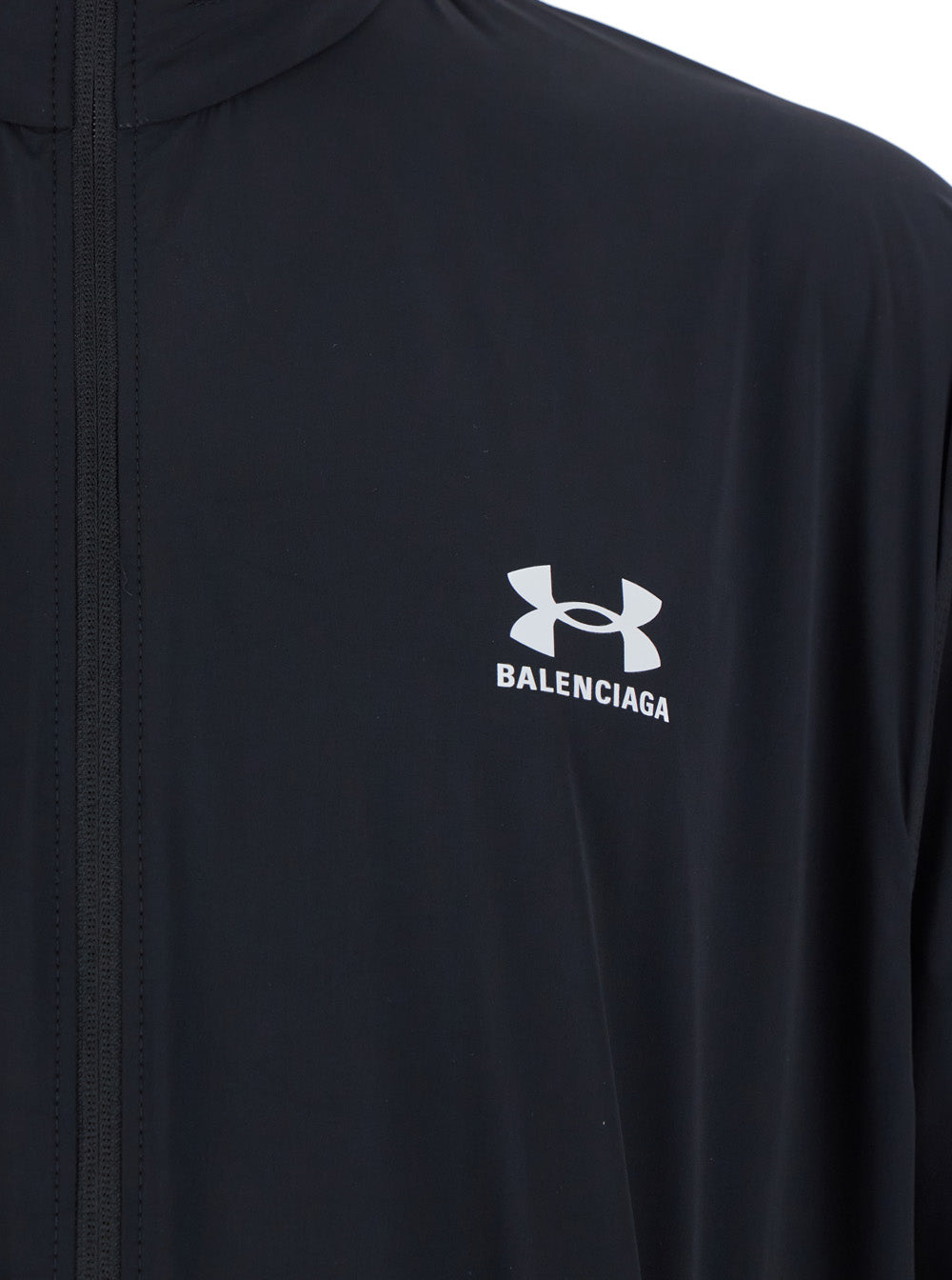 Black Jacket With Under Armour® Maxi Logo On The Back In Tech Fabric Man Polyamide Elastane Outerwear