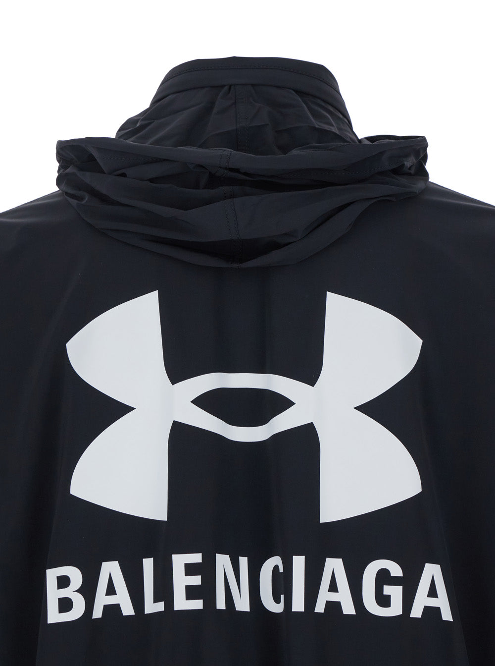 Black Jacket With Under Armour® Maxi Logo On The Back In Tech Fabric Man Polyamide Elastane Outerwear