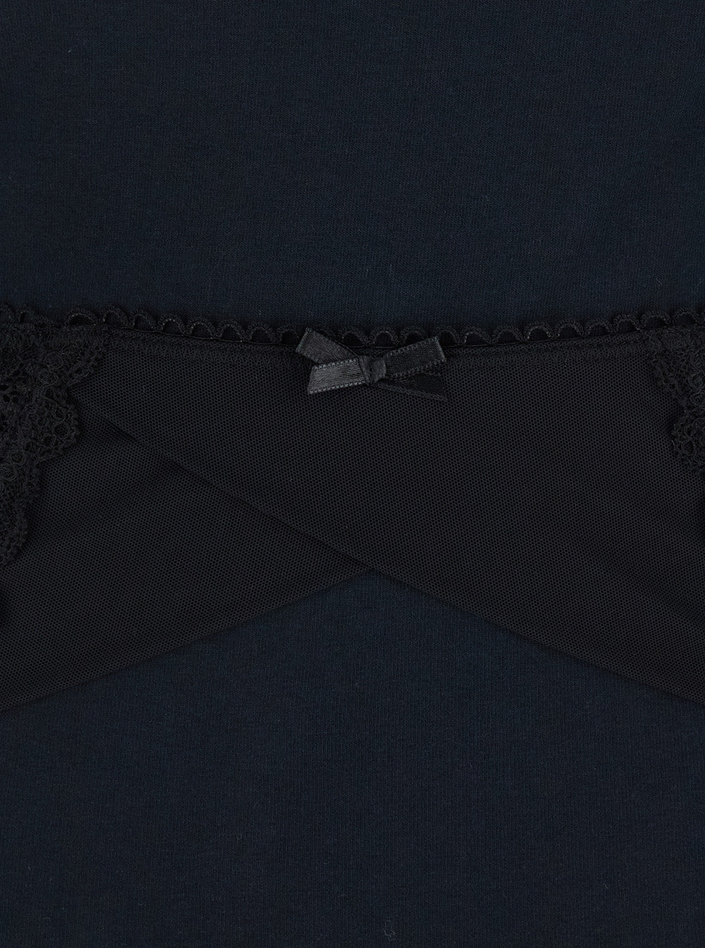 Black Crewneck T-Shirt With Underwear Detail On The Waist Cotton Woman Tshirts And Polo Shirts