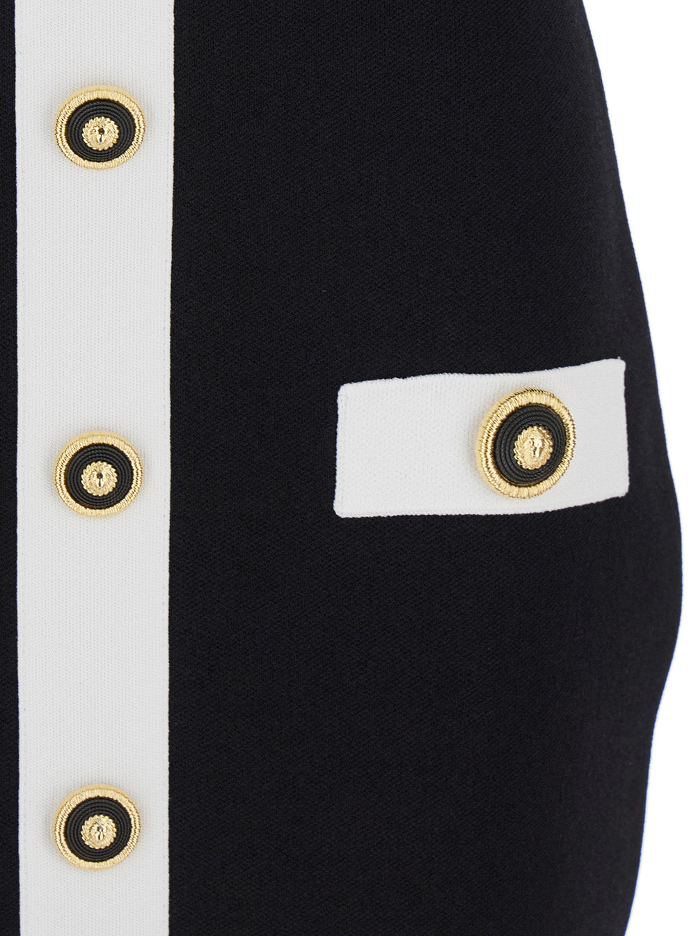 Black Dress with Square Neckline and Decorative Buttons in Viscose Blend Women Polyester