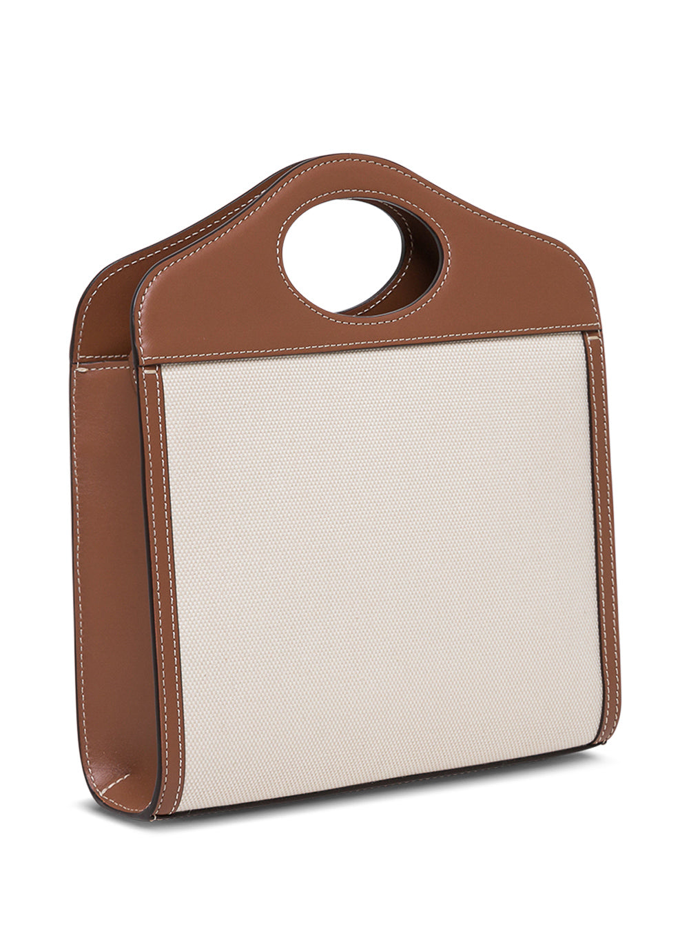 Beige Handbag With Adjustable And Removable Shoulder Strap Logo Lettering On The Front Cotton Blend Woman Polyurethane Hand Bags