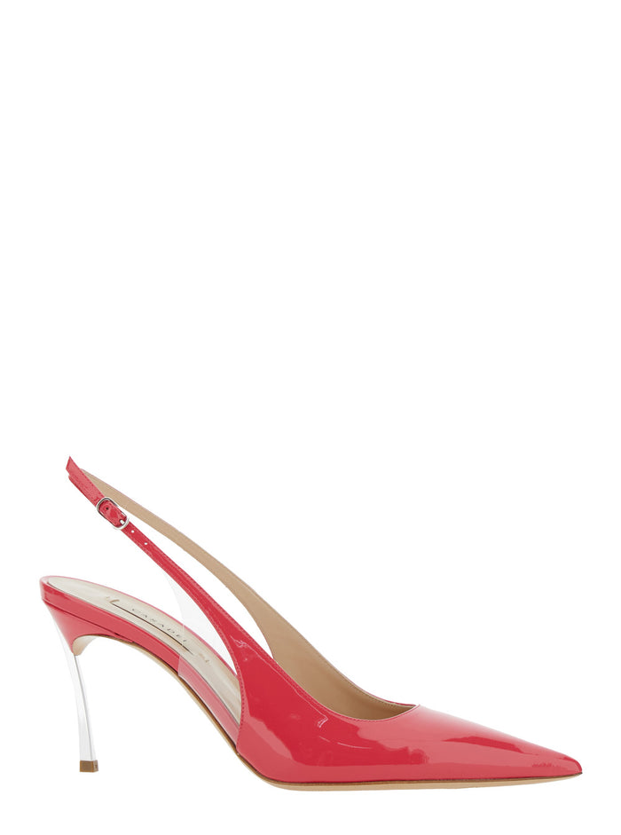 Superblade Tiffany Pink Slingback Pumps With High Heel Patent Leather Woman Calf Polyurethane Heels