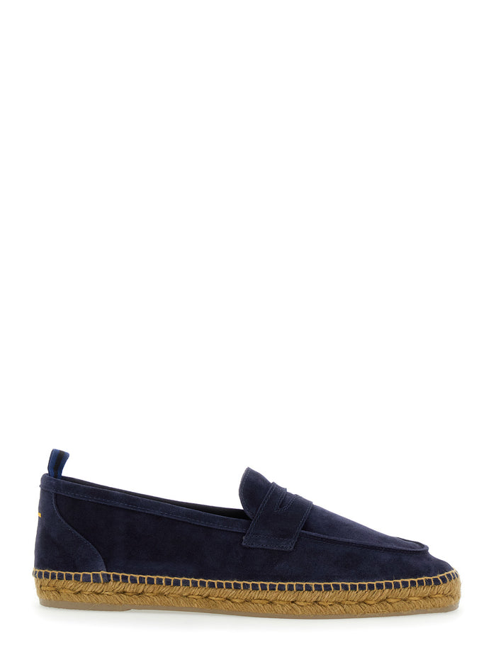 Nacho Brown Espadrillas With Penny Slot Suede Man Blu Calf Flat Shoes