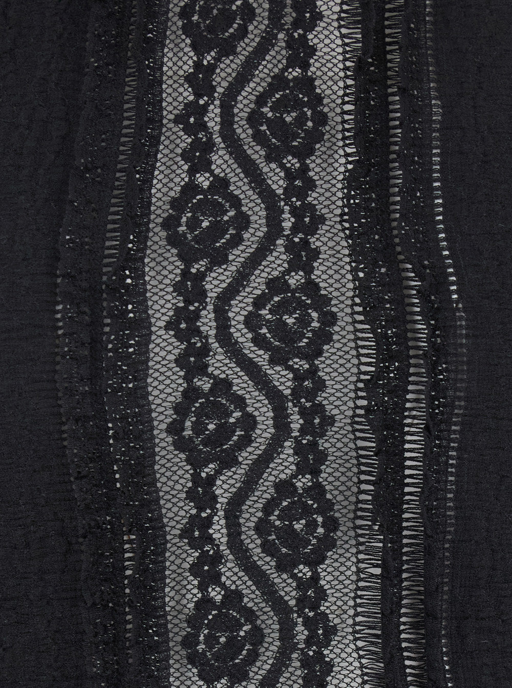 Asteria Black Top With Embroidery Details And Semi-Transparent Design Cotton Tech Fabric Blend Woman Nylon Spandex Tops