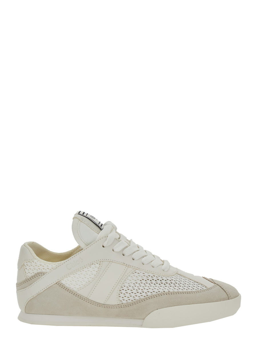 White Sneakers With Logo Details Acetate Trainers