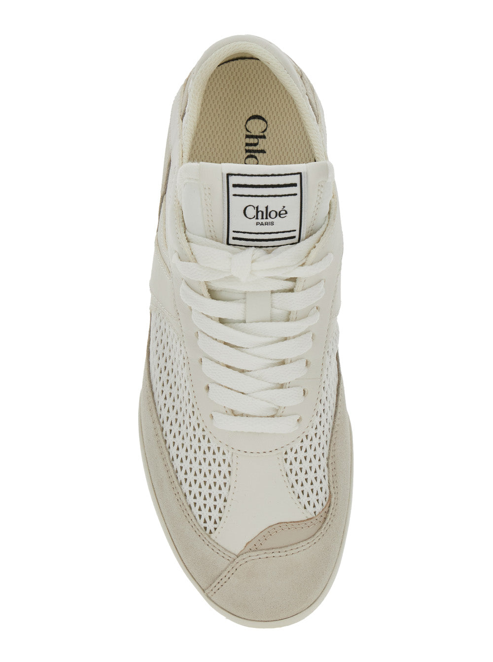 Kick White Sneakers with Logo Patch on the Tongue and Lettering Rear in Fabric Suede Woman Acetate Silk Polyamide