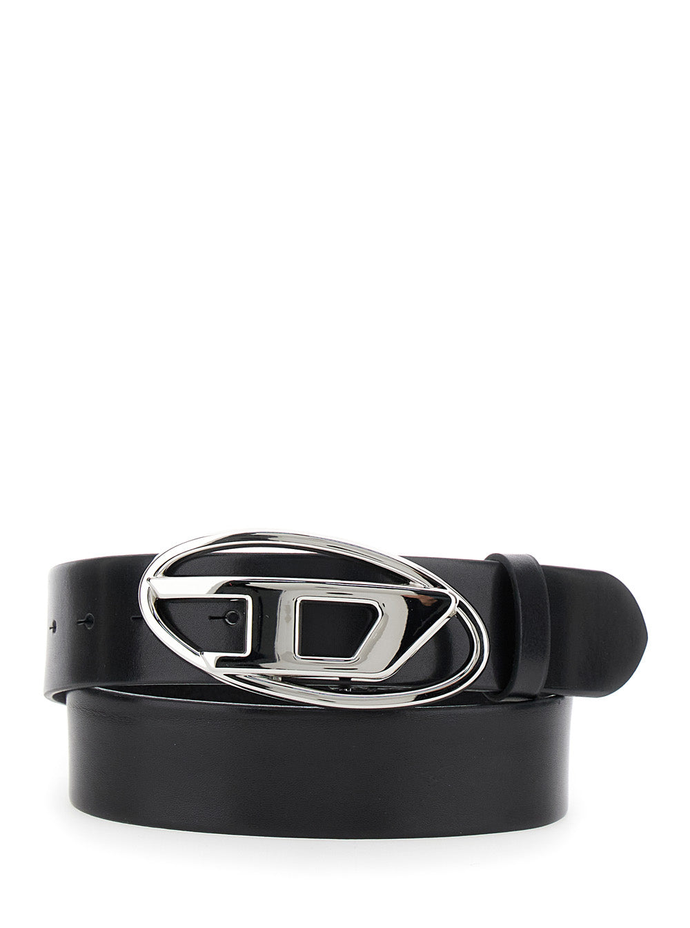 1dr Black Belt With Logo Buckle Leather Woman Pmu