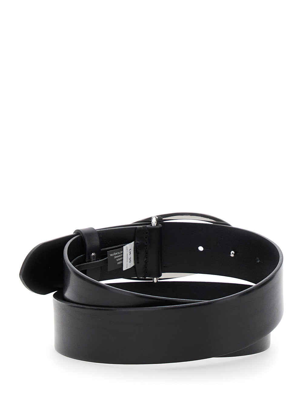 1dr Black Belt With Logo Buckle Leather Woman Pmu