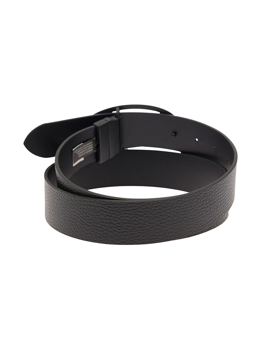 B-1dr Rev Black Reversible Belt With Oval D Buckle Leather Man Pmu