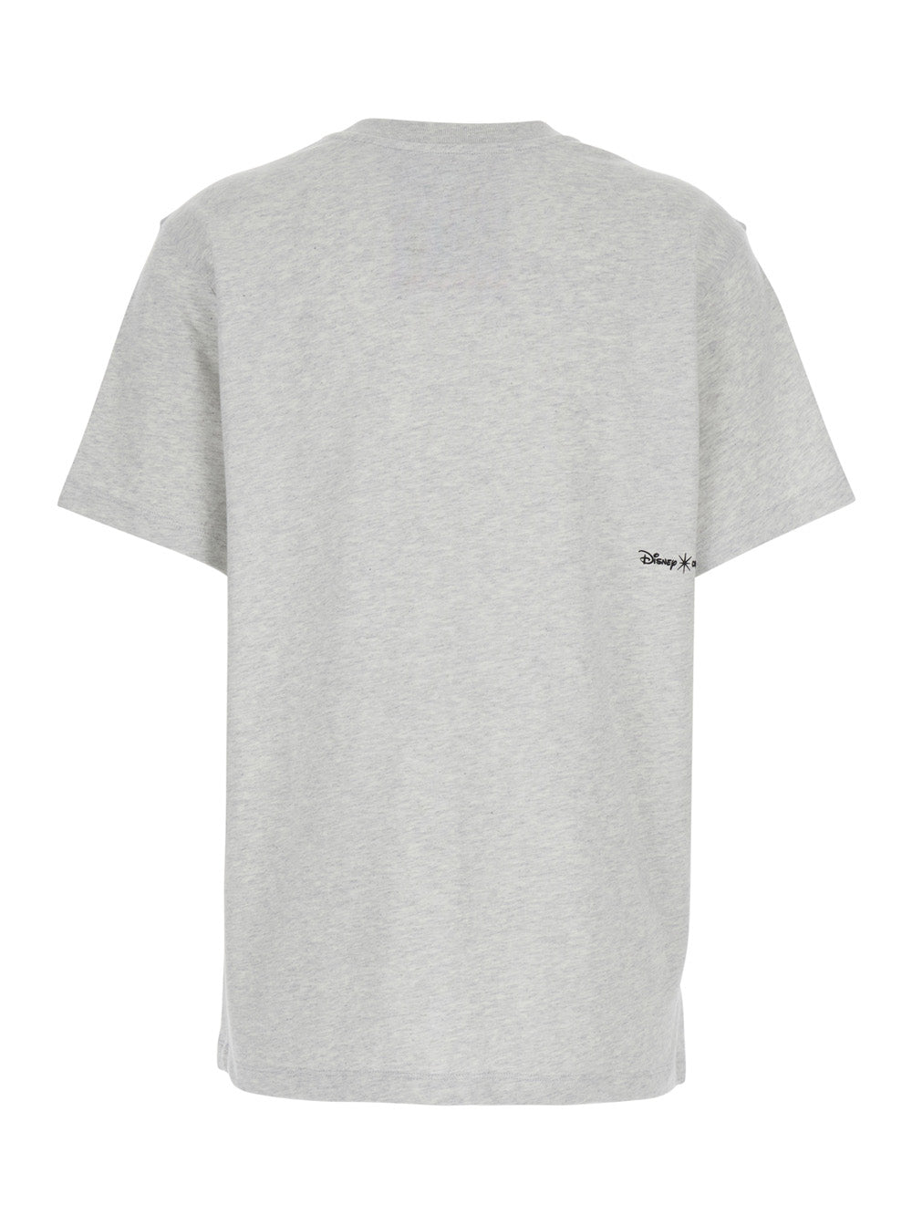 Grey Crew Neck T-Shirt with Front Print in Cotton Woman Organic Tshirts And Polo Shirts