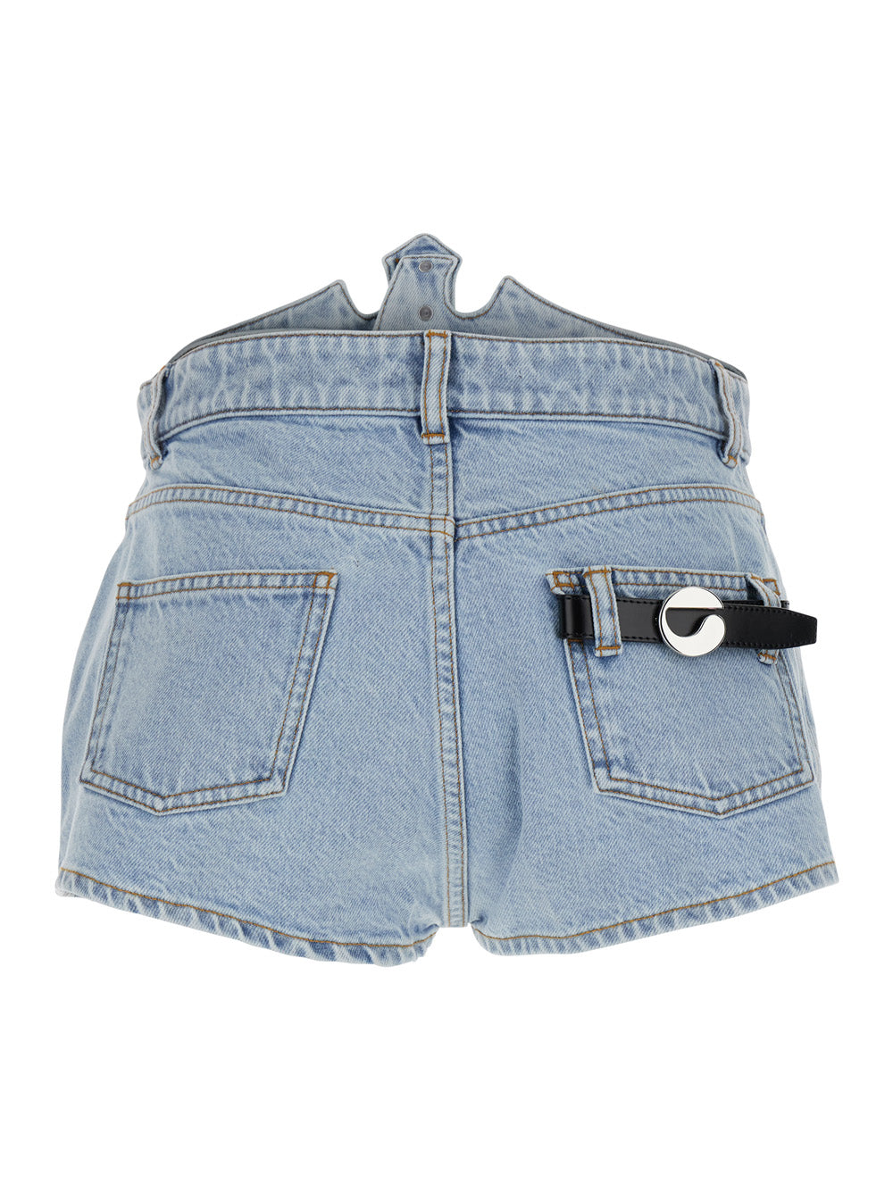 Blue Shorts with Crown-Shaped Design in Cotton Woman Light Organic And Bermuda