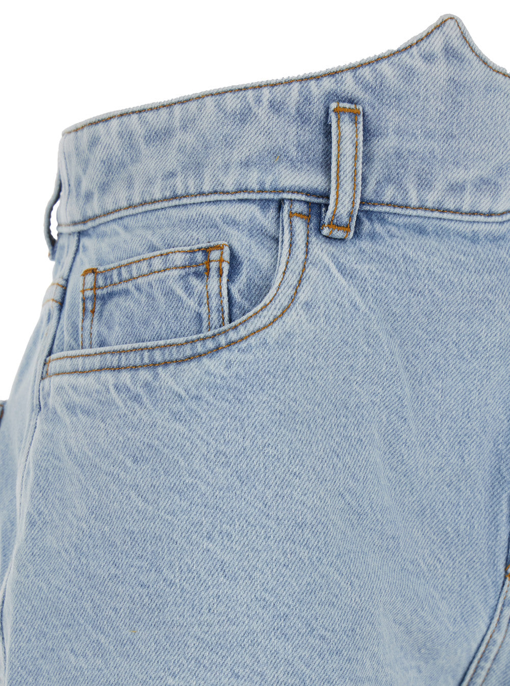 Blue Shorts with Crown-Shaped Design in Cotton Woman Light Organic And Bermuda