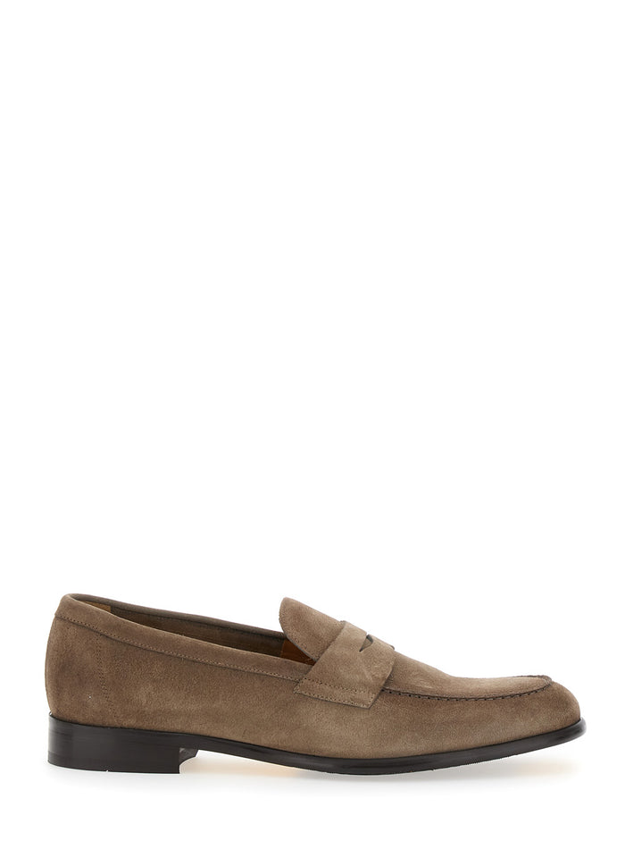 Standford Beige Slip-On Loafers Leather Man Calf