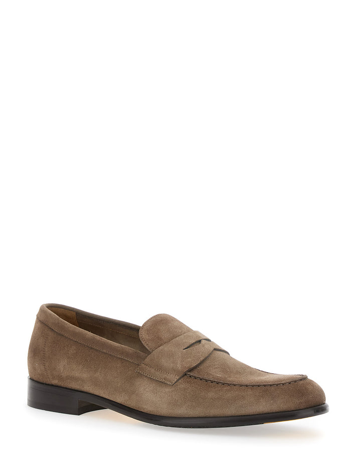 Standford Beige Slip-On Loafers Leather Man Calf
