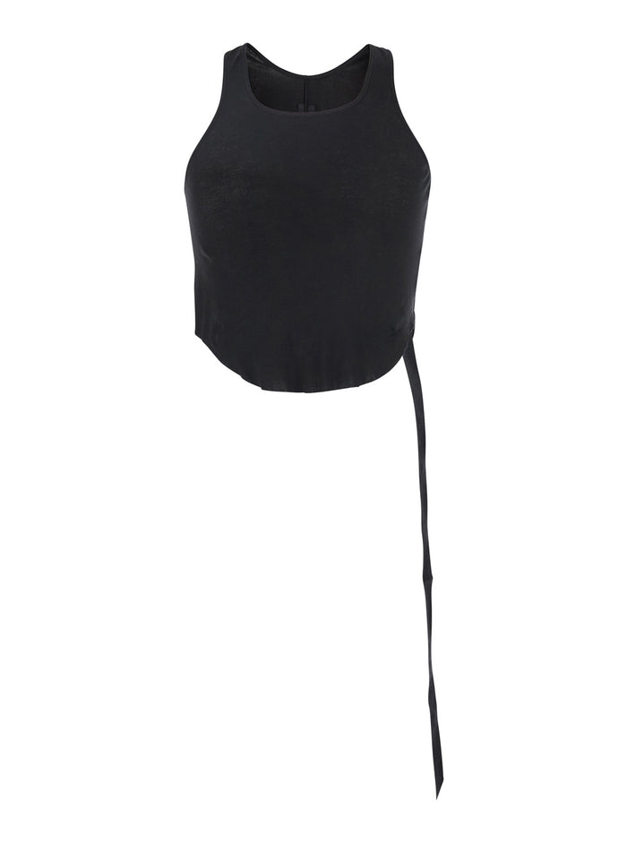 Black Racerback Top With Oversize Band Cotton Man Tops