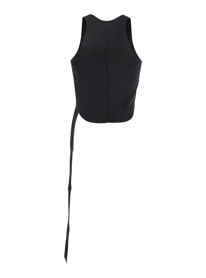 Black Racerback Top With Oversize Band Cotton Man Tops