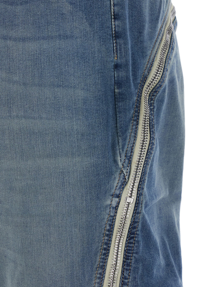 Bolan Banana Blue Jeans With Front Slits Zip Denim Man Blu Trousers
