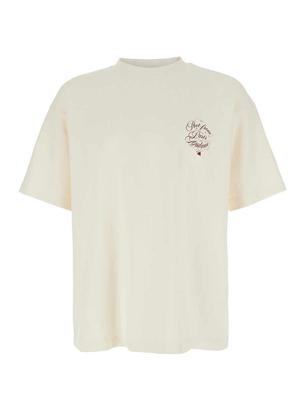 Beige T-Shirt With Logo On The Front And Maxi Back Cotton Man Tshirts Polo Shirts
