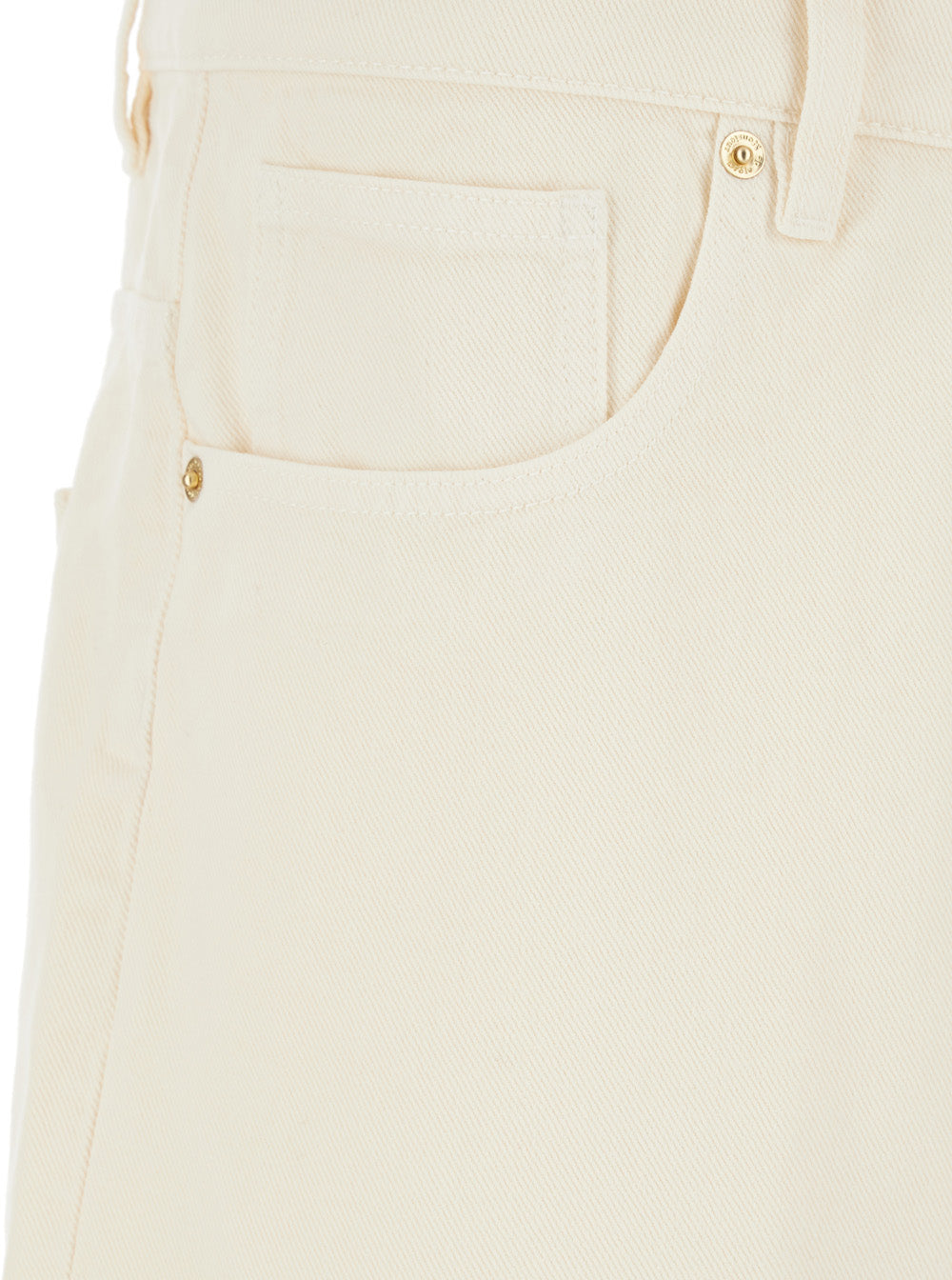 Le Short Baggy Écru White with Wide Leg and Logo Patch on the Rear in Cotton Man Bermuda