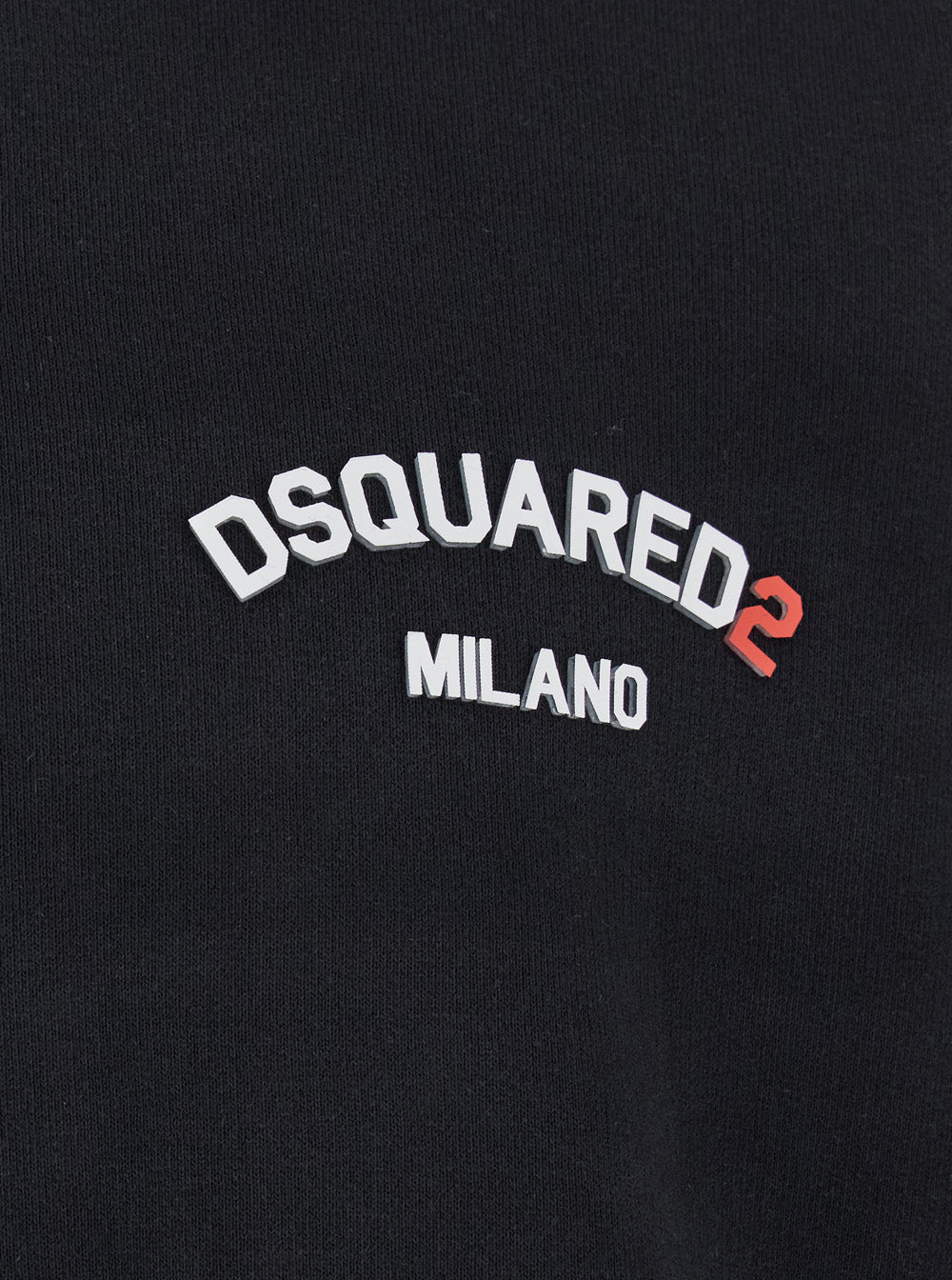 Black Crewneck Sweatshirt With Logo Lettering On The Front Cotton Man Sweatshirts