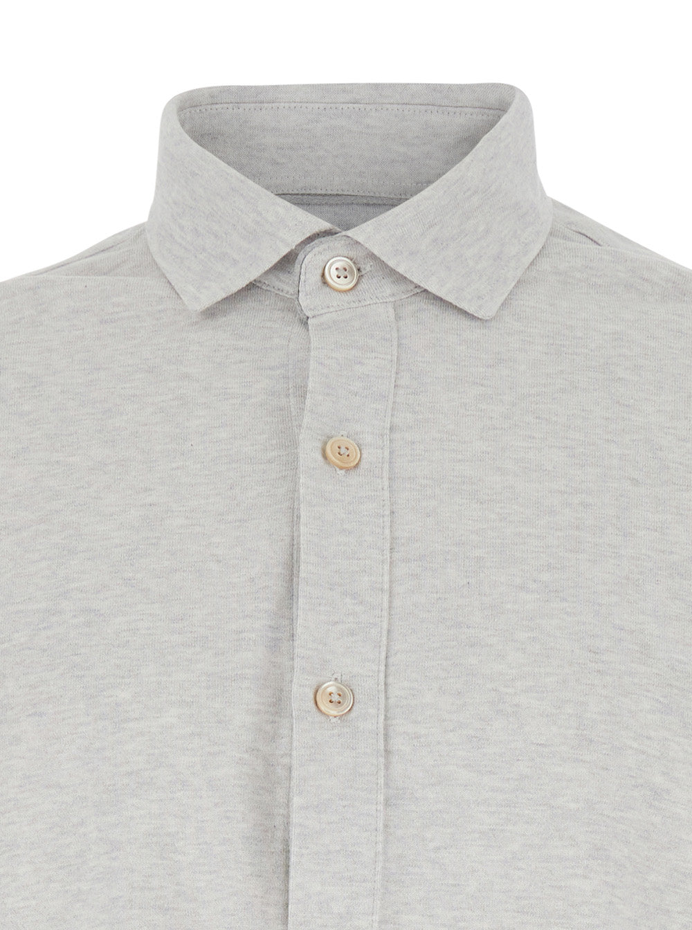 Grey Shirt with Classic Collar in Cotton Man And Blouses