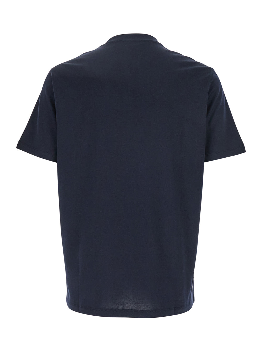 Blue T-Shirt With Logo Embroidered On The Front Cotton Man Blu Tshirts And Polo Shirts