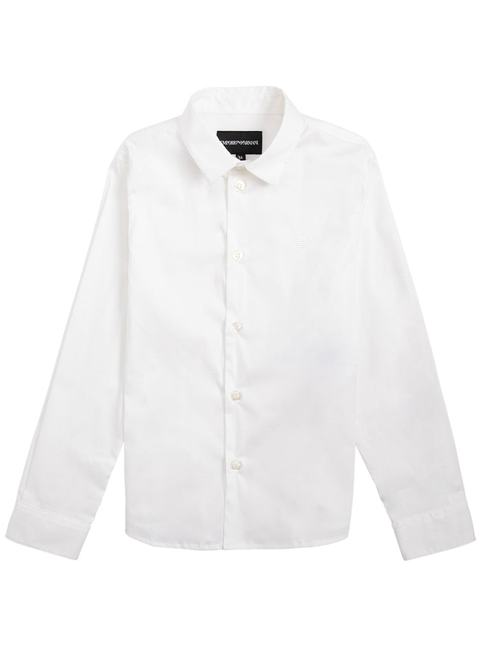 White Cotton Poplin Shirt Polyester Elastane And Blouses