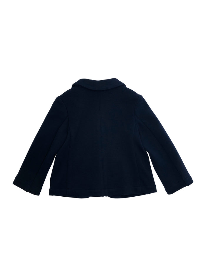 Dark Blue Jacket With Classic Lapels Cotton Baby Blu Polyester Blazers