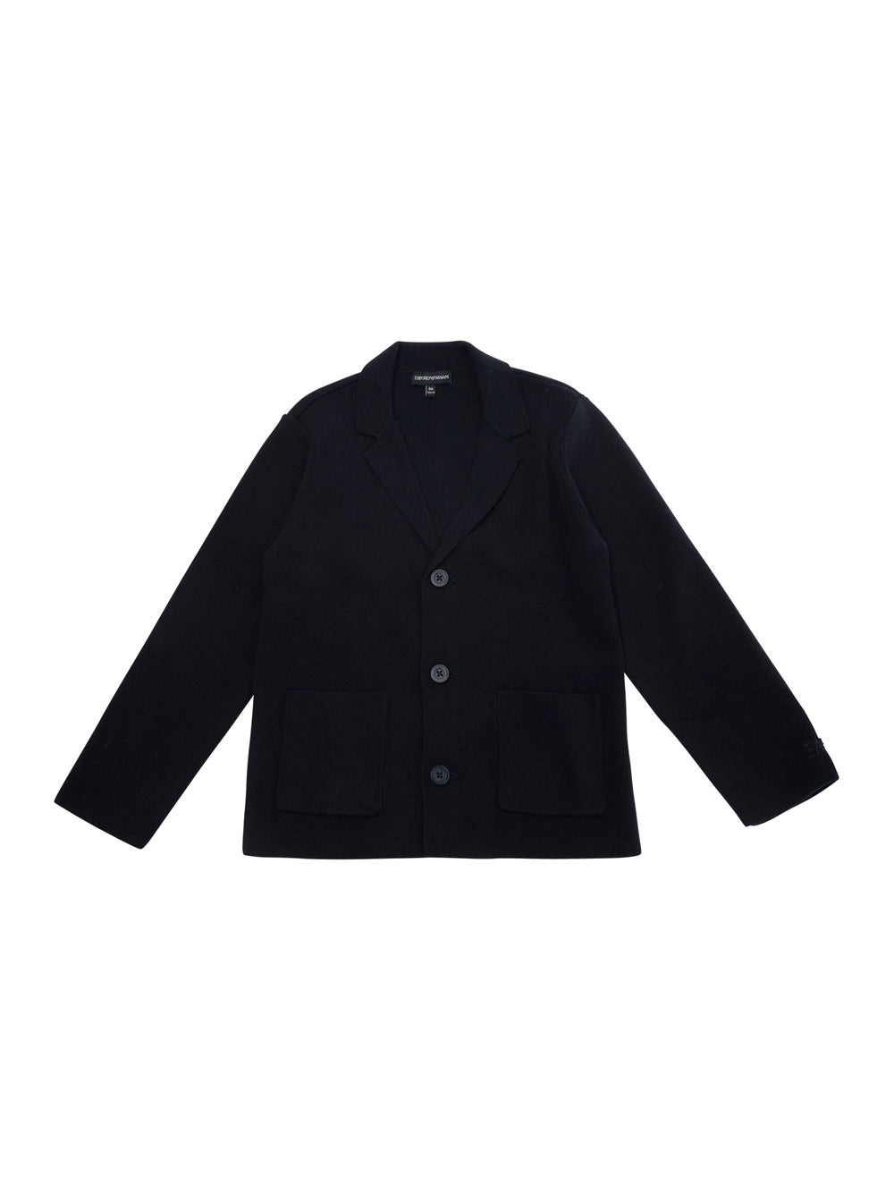 Blue Single-Breasted Jacket With Notched Revers Cotton Blend Boy Blu Viscose Blazers
