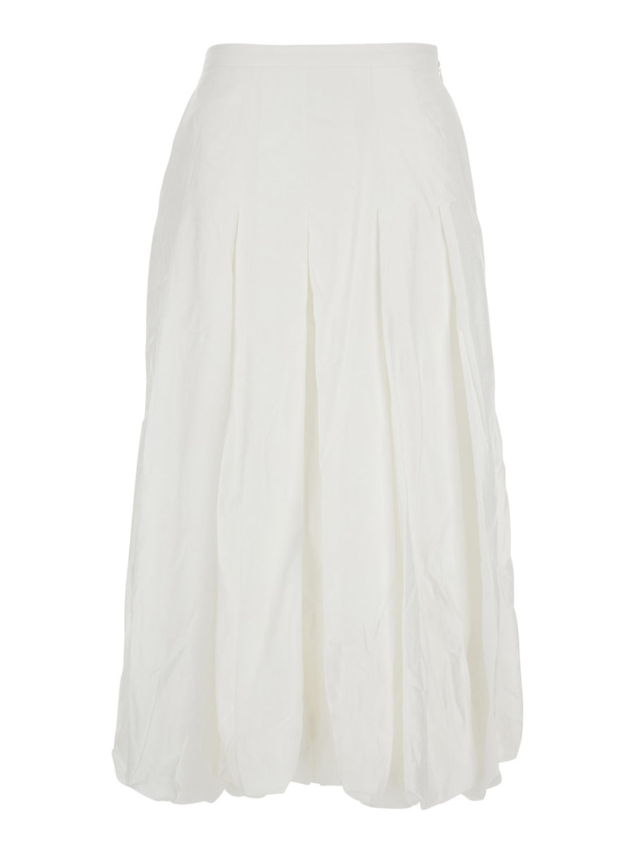 White Skirt With Balloon Design Viscose