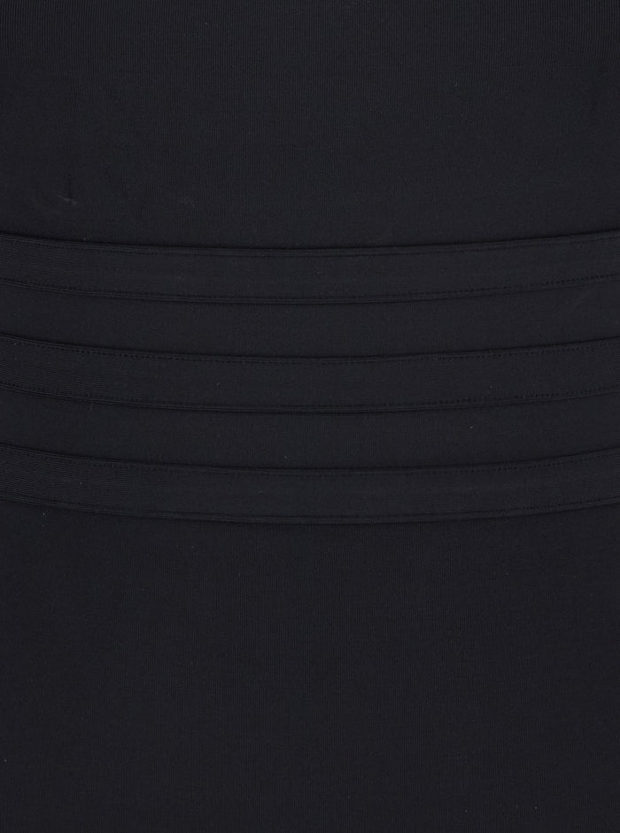Asia Black One-Piece Swimsuit With Back Neckline Tech Fabric Woman Polyamide Spandex Beachwear