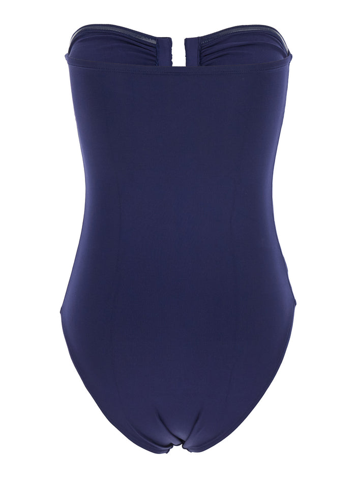 Cassiopee Blue One-Piece Swimsuit With Back Neckline Tech Fabric Woman Blu Polyamide Spandex Beachwear