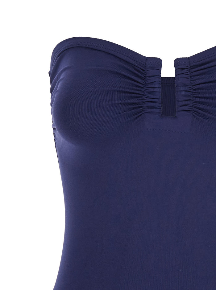 Cassiopee Blue One-Piece Swimsuit With Back Neckline Tech Fabric Woman Blu Polyamide Spandex Beachwear