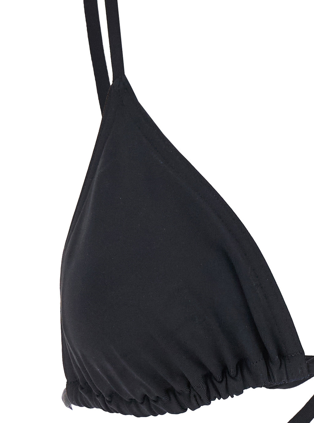 Mouna Black Bikini Top With Triangular Cup And Rear Tie Closure Tech Fabric Stretch Woman Polyamide Spandex Beachwear