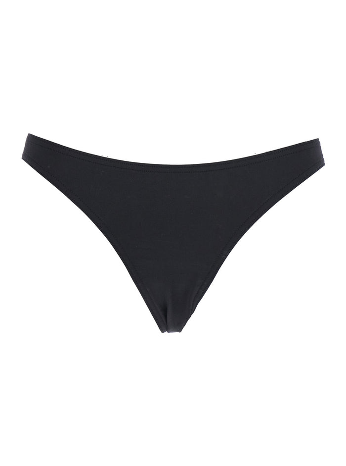 Fripon Black Bikini Bottoms With Low Waist Tech Fabric Stretch Woman Polyamide Spandex Underwear