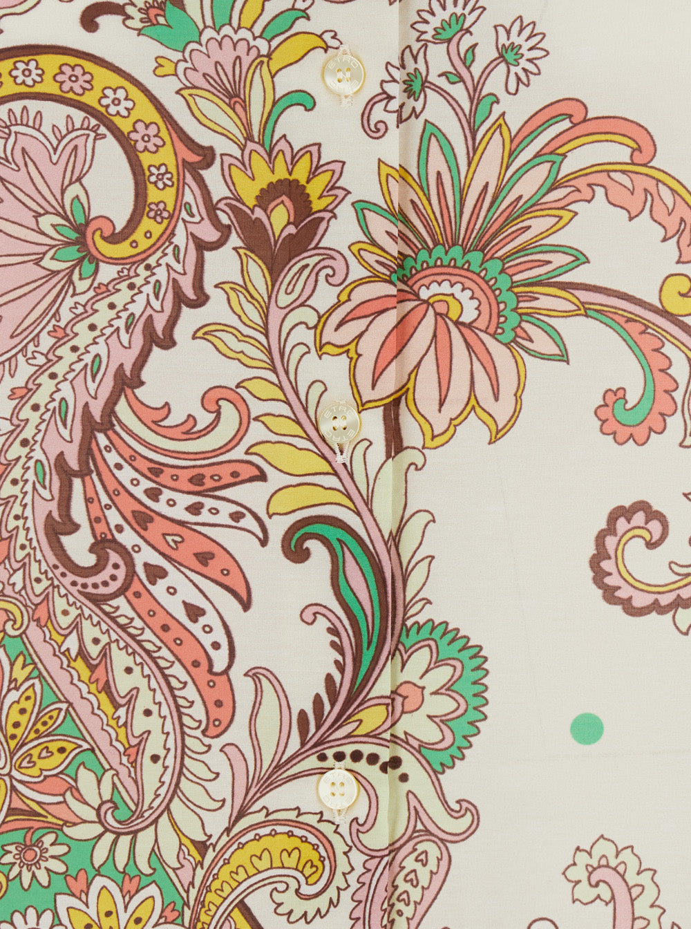 Multicolor Shirt With Classic Collar And All-Over Paisley Print Cotton Silk Woman Blouses