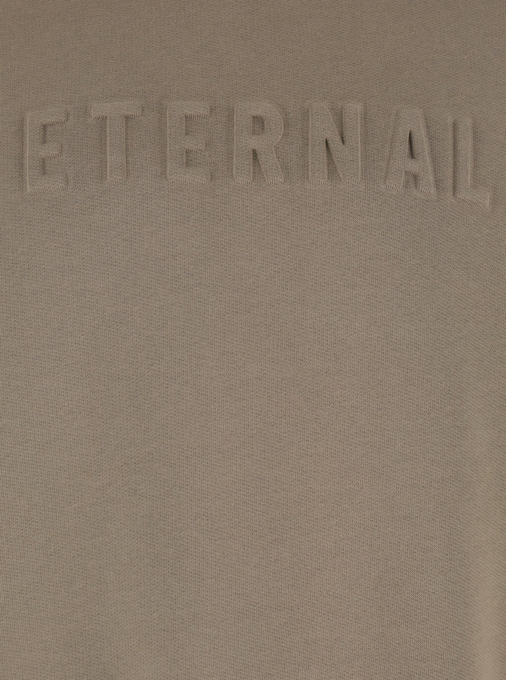 Eternal Beige Crewneck T-Shirt with Dropped Shoulders and Tonal Embroidery on the Front in Cotton Blend Man Polyester Sweatshirts