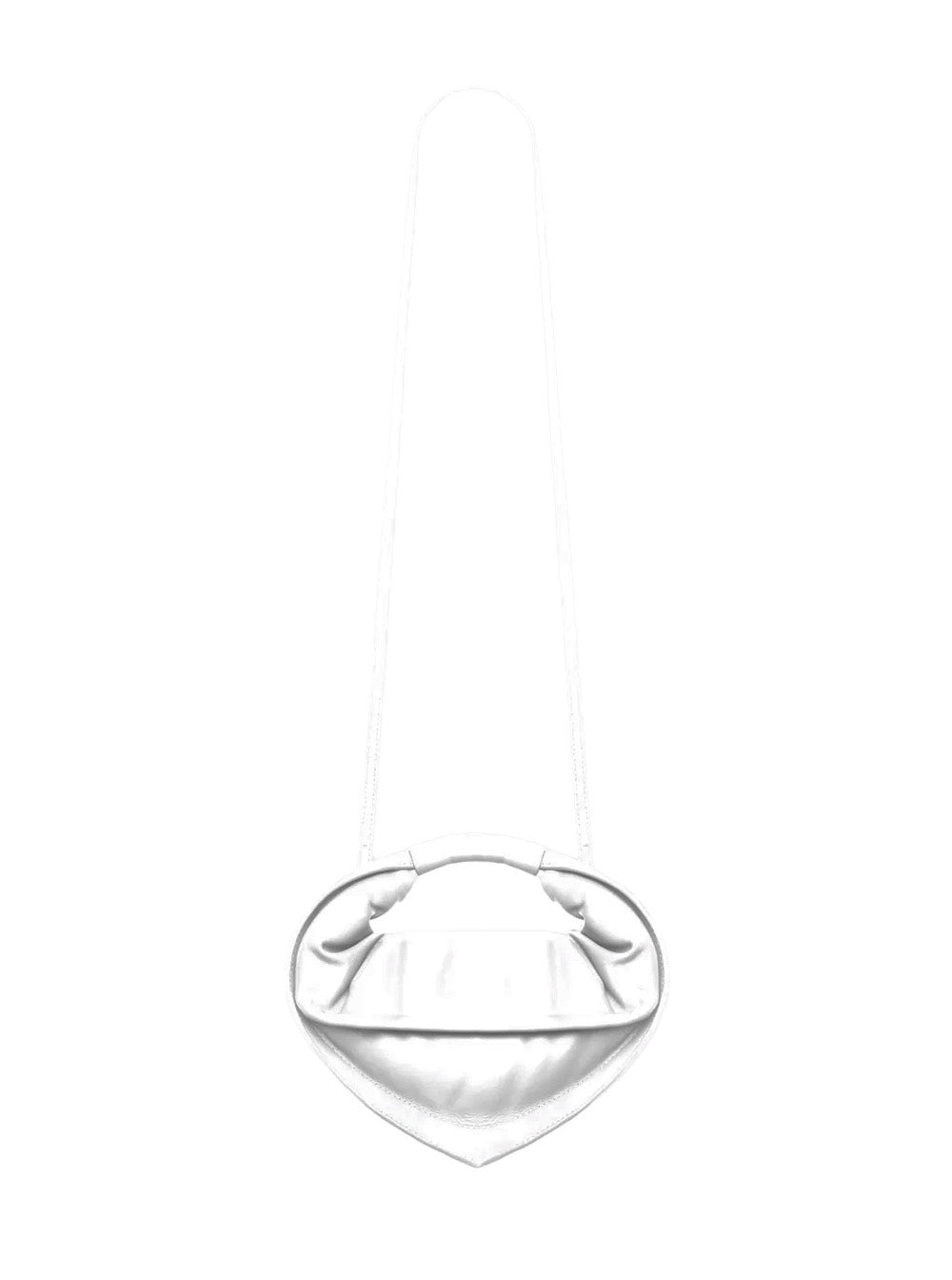 Tortellino White Mini Handbag With Adjustable And Removable Shoulder Strap Logo Lettering On The Front Leather Woman Calfskin Hand Bags