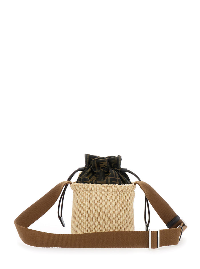 SECCHIELLO Beige Cotton Polyamide Shoulder Bags