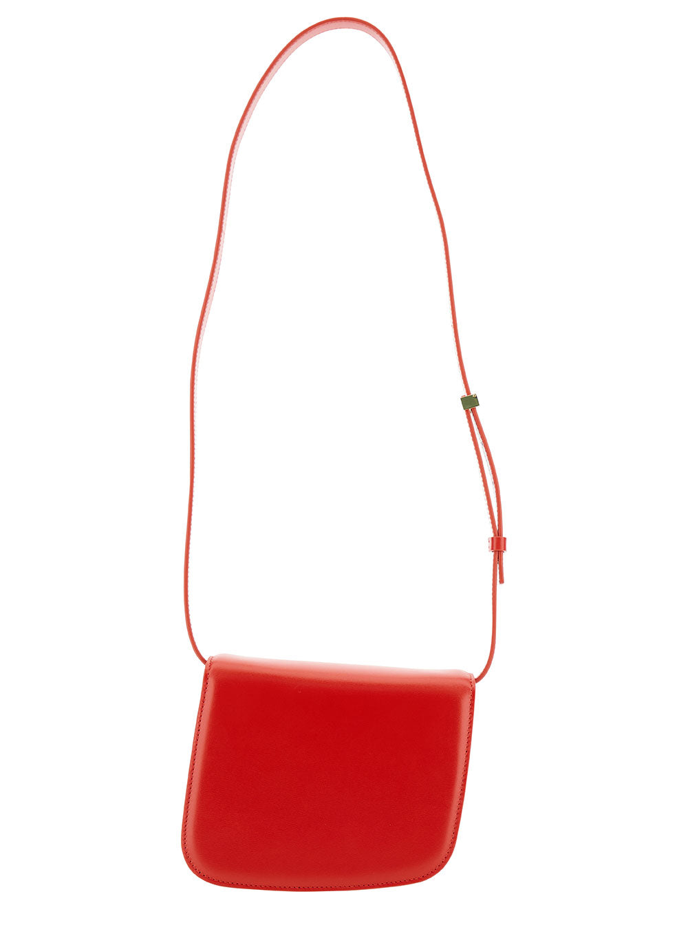 Oyster Red Asymmetric Crossbody Bag With Logo Detail Leather Woman Calf