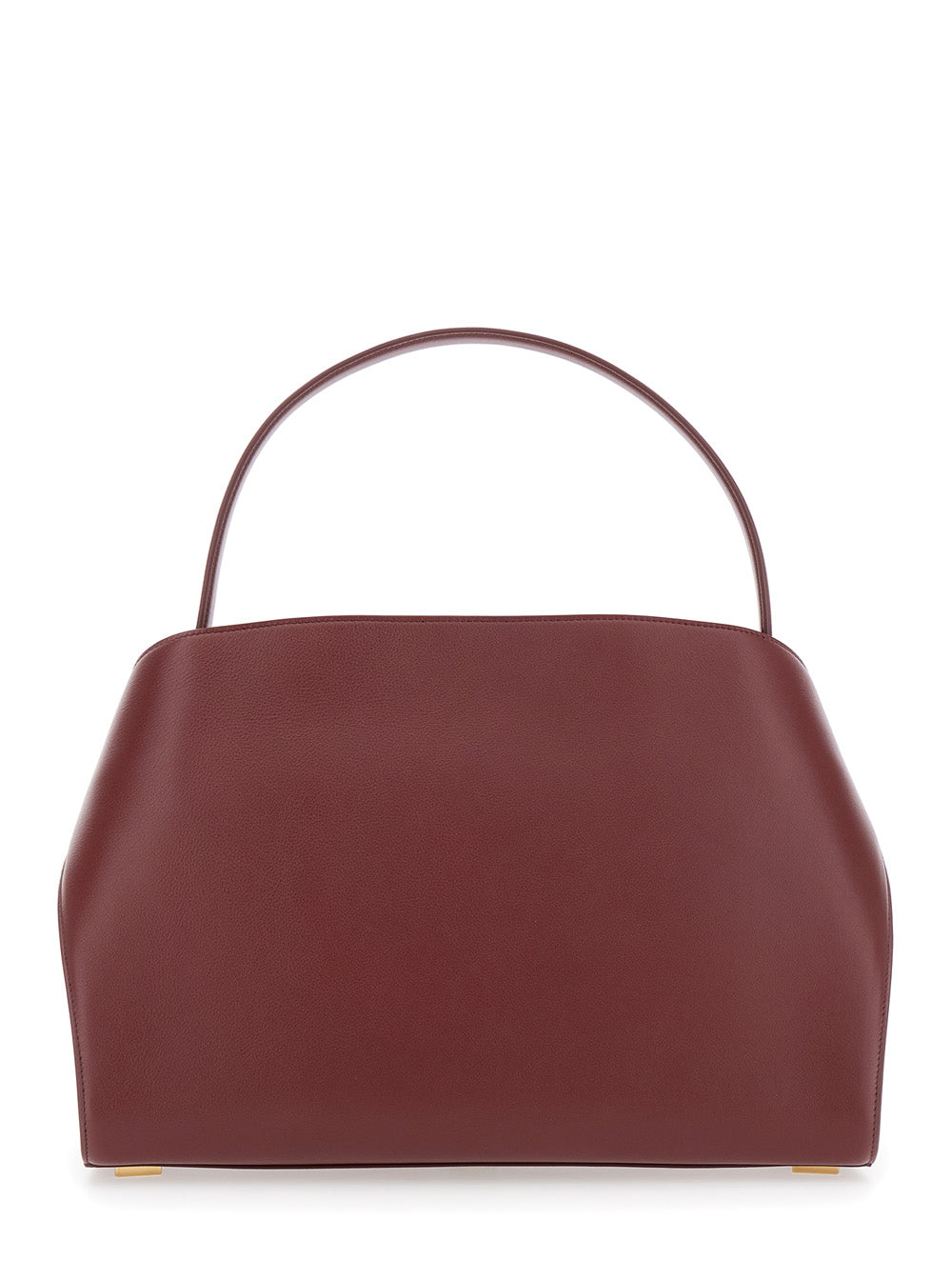 Hug Red Shoulder Bag With Logo Printed On Front Leather Woman Calf