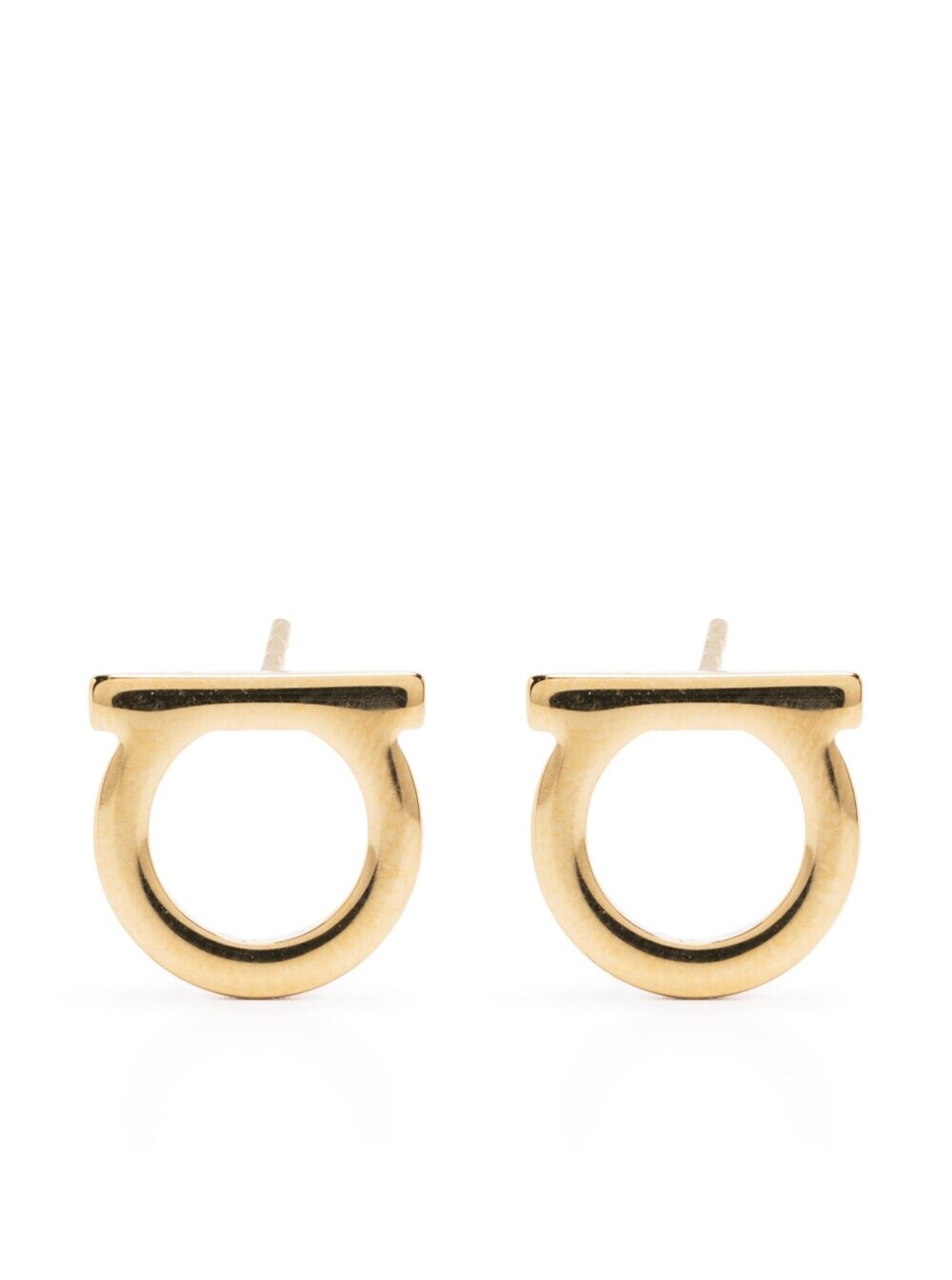 Gold-Colored Gancini Earrings Brass Woman Metallic
