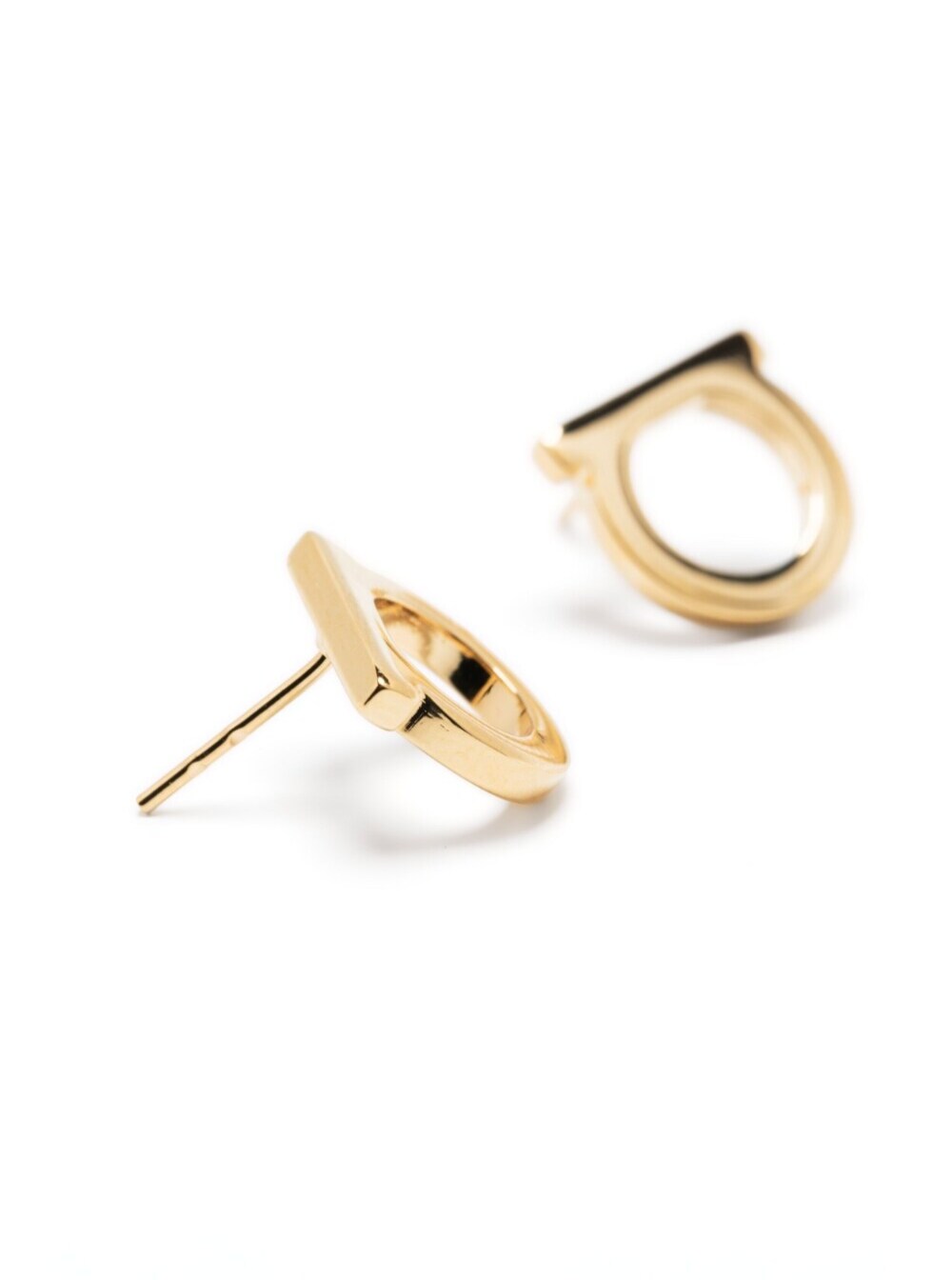 Gold-Colored Gancini Earrings Brass Woman Metallic