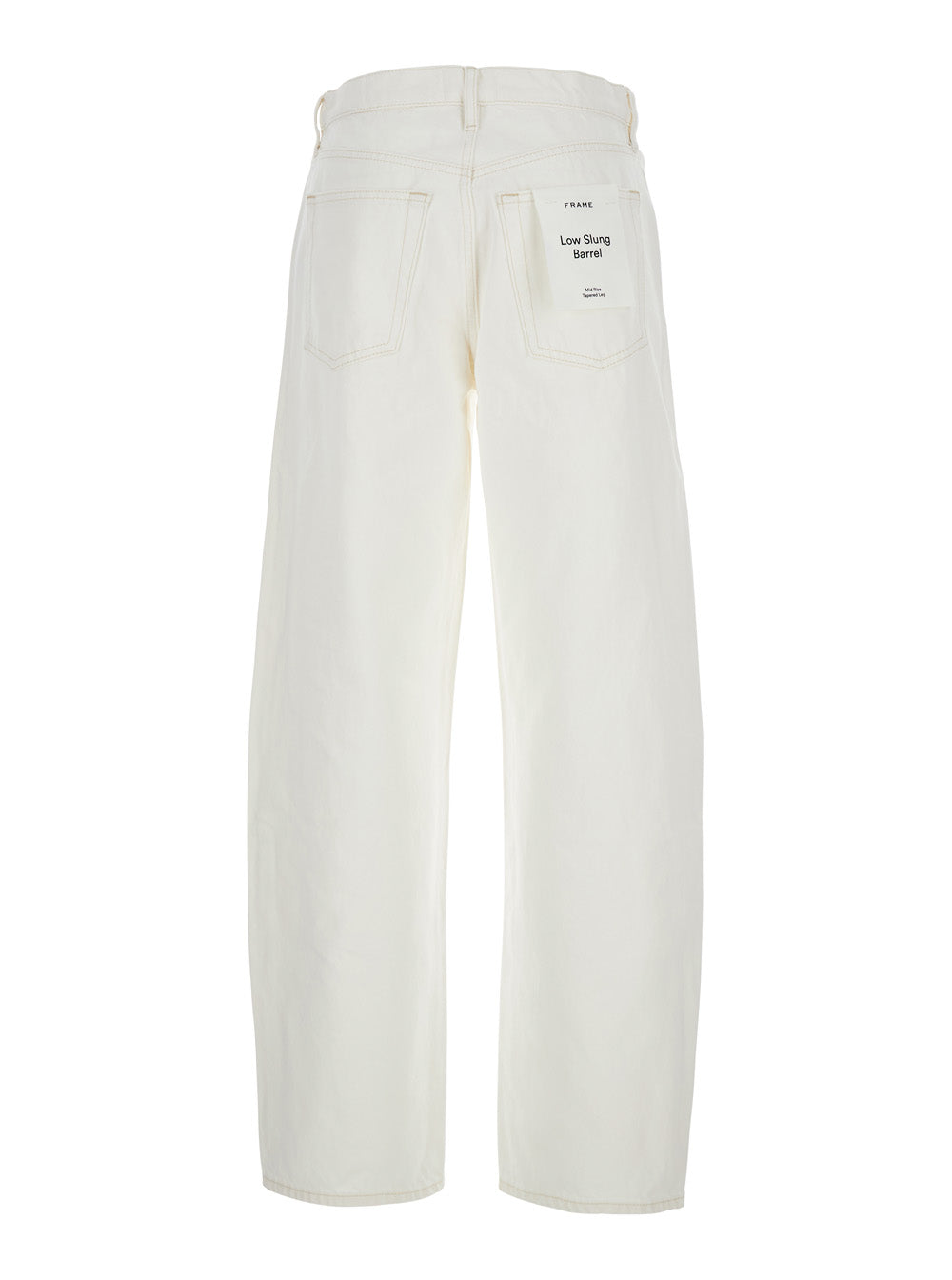 White Jeans With Low Waist And Belt Loops Denim Woman Cotton