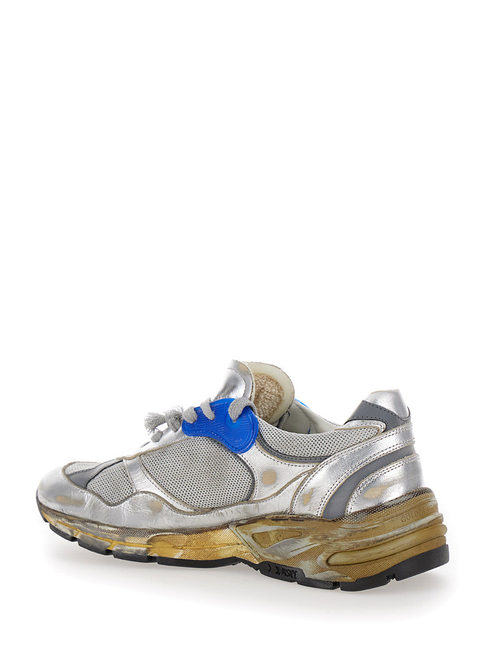 Dad Metallic Running Sneaker With Star Patch Leather And Tech Fabrics Woman Grey