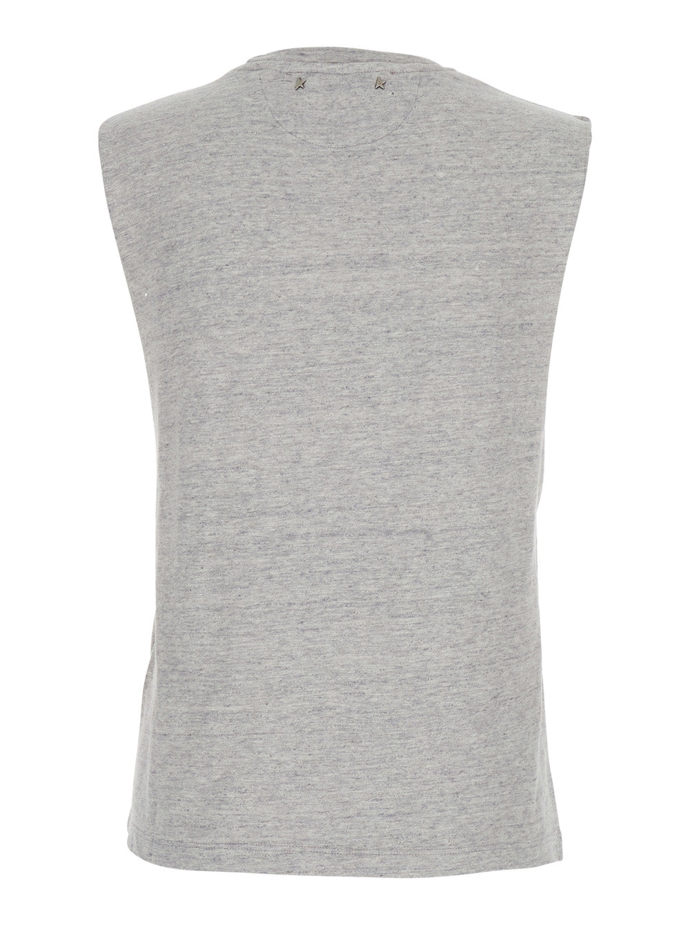 Grey Crewneck Top With Logo Lettering Print On The Front Cotton Woman Tops
